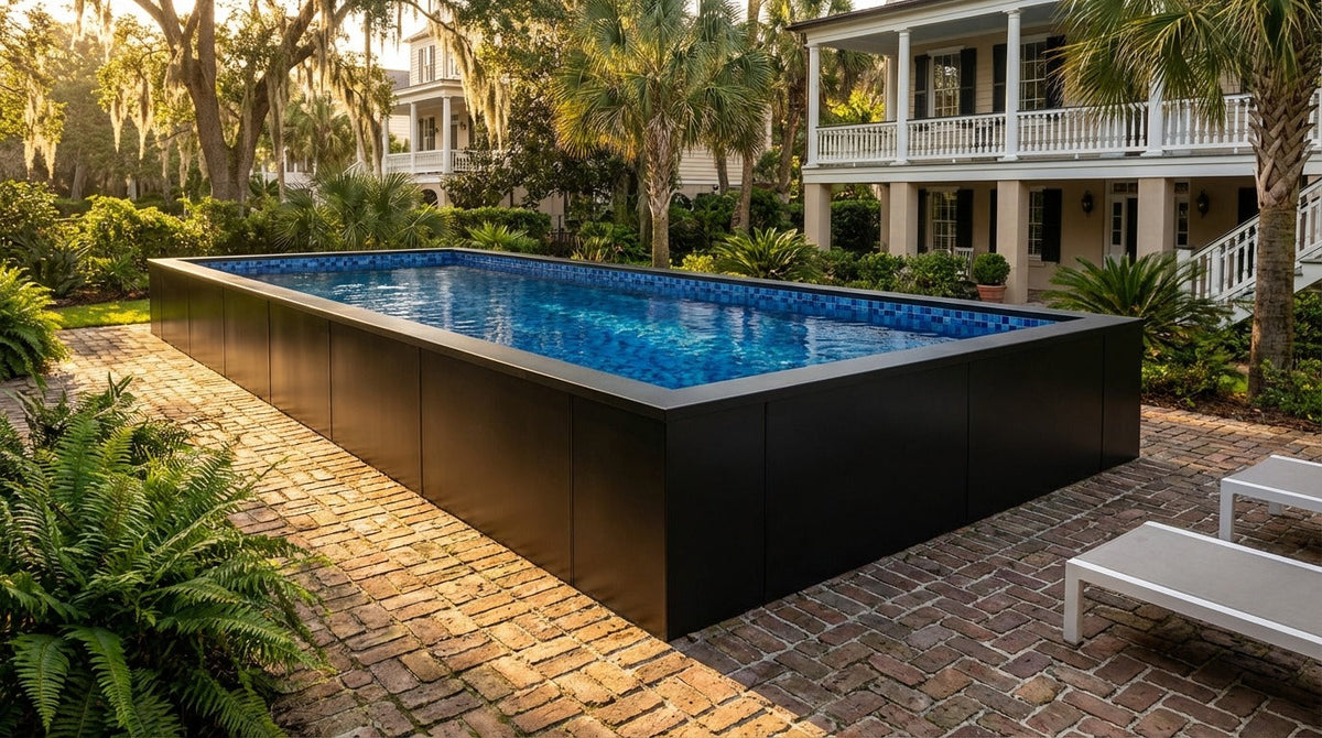 16 x 40 Midnight Black Mystic Blue Architectural Pool