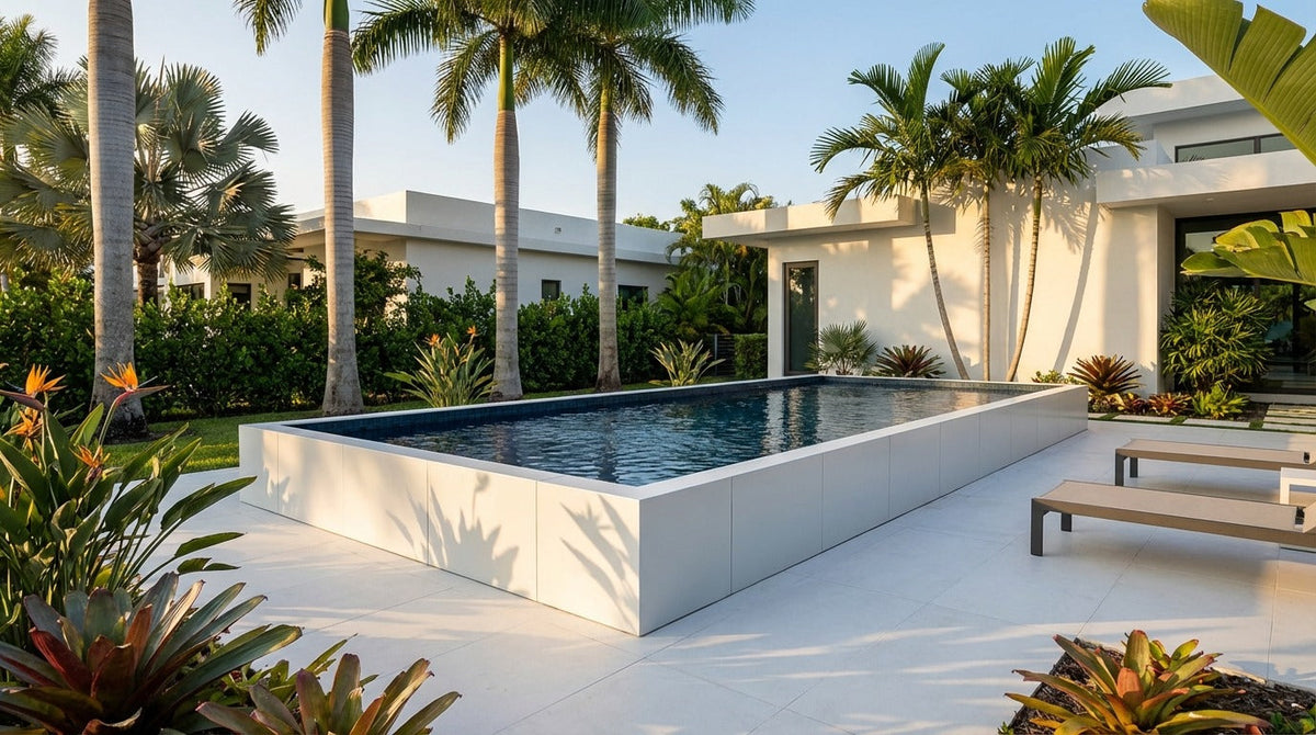 16 x 40 Alpine White Black Sapphire Architectural Pool