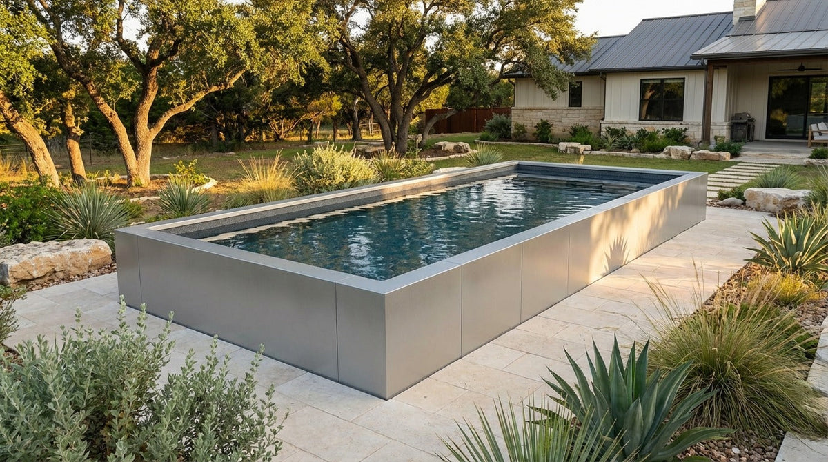 16 x 40 Platinum Silver Titanium Stone Architectural Pool
