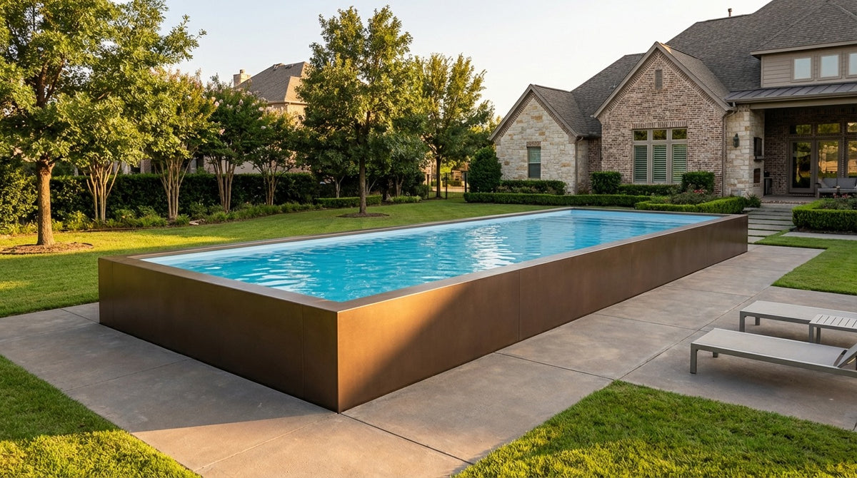 16 x 44 Canyon Bronze Aqua Blue Architectural Pool