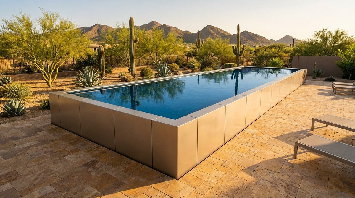16 x 44 Champagne Mist Black Sapphire Architectural Pool