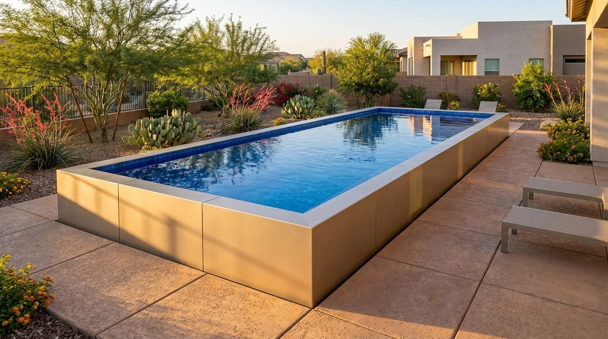 16 x 44 Champagne Mist Blue Matrix Architectural Pool