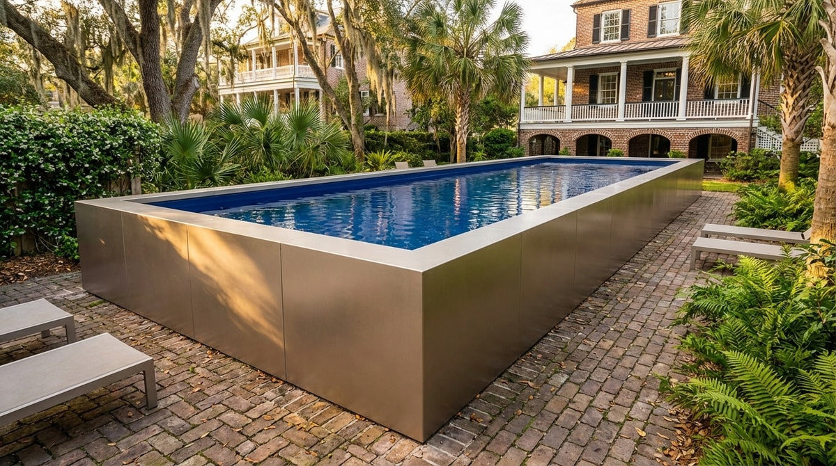 16 x 44 Champagne Mist Deep Sea Blue Architectural Pool