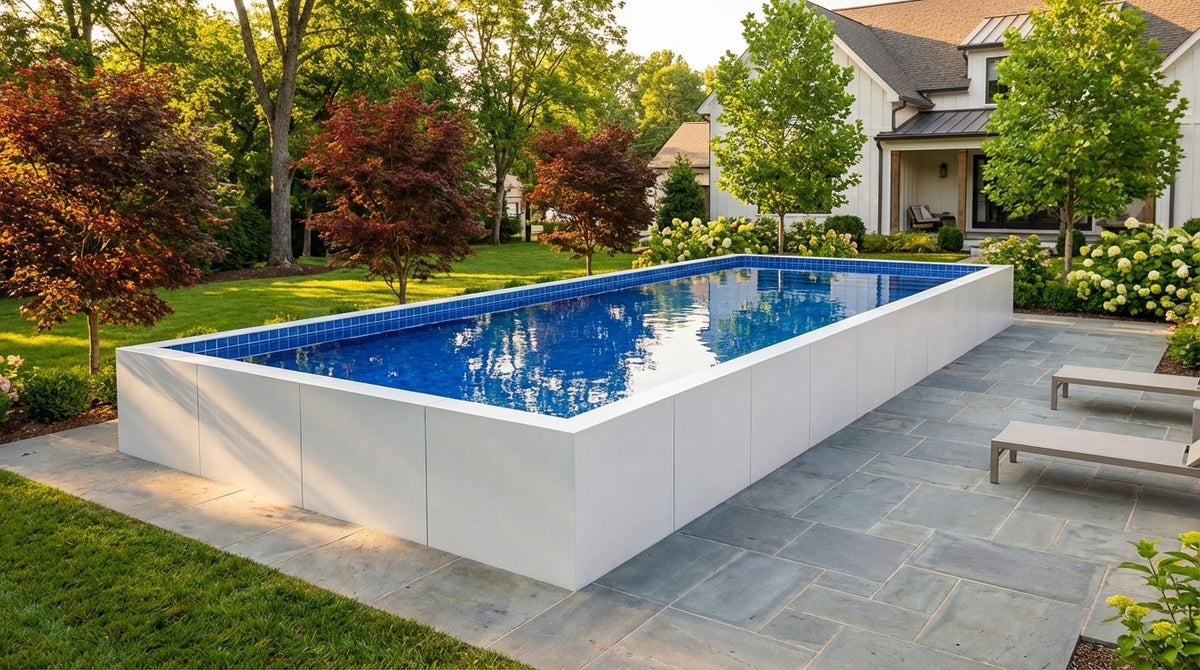 16 x 44 Alpine White Blue Matrix Architectural Pool
