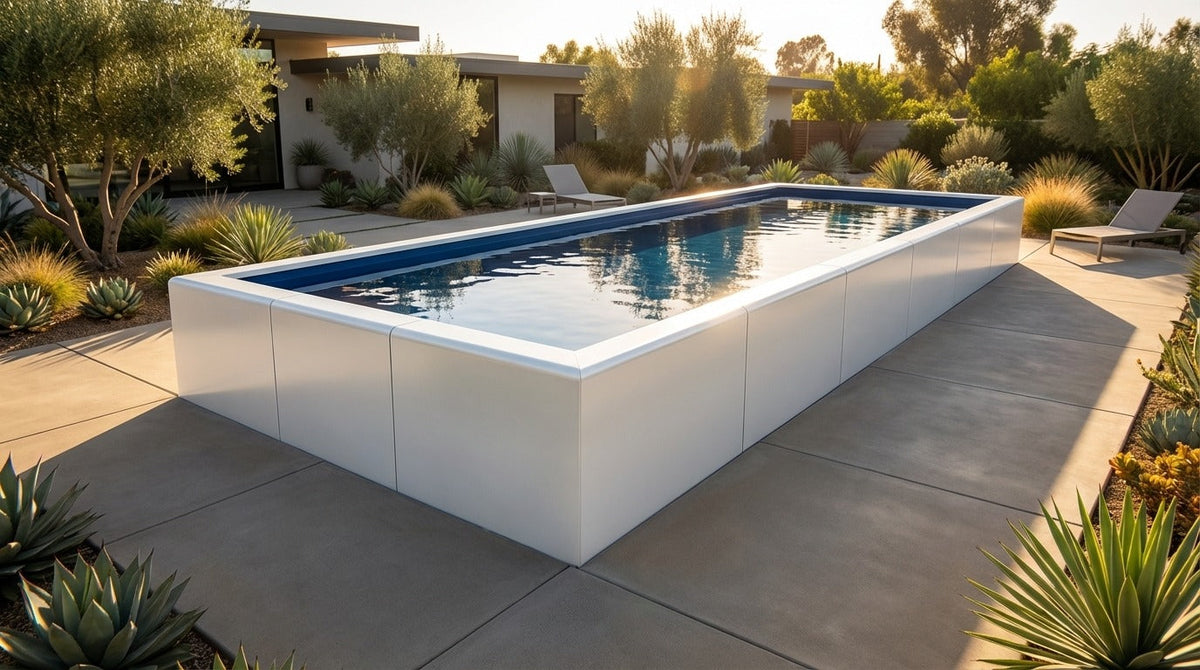 16 x 44 Alpine White Deep Sea Blue Architectural Pool