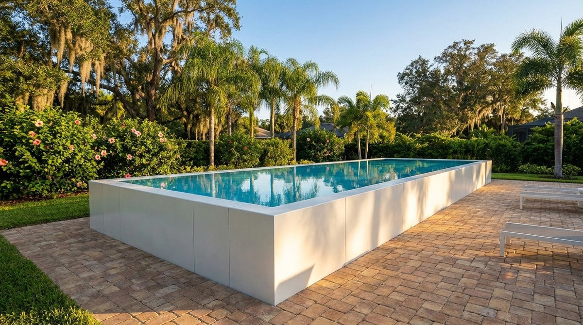 16 x 44 Alpine White Aqua Blue Architectural Pool