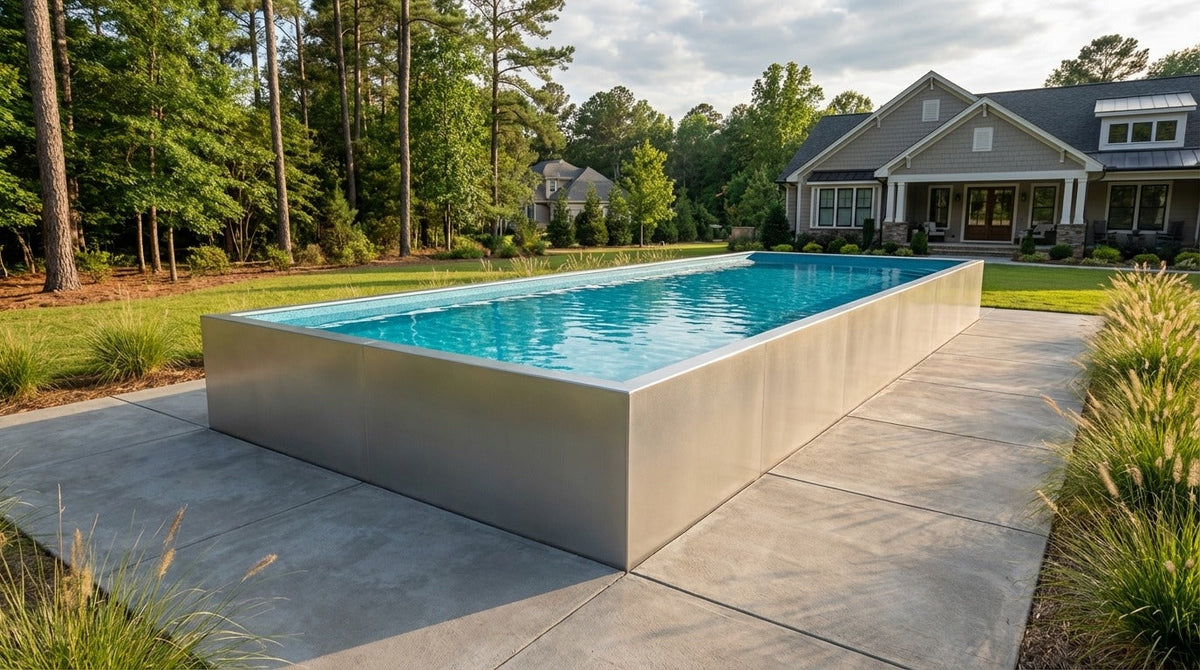 16 x 44 Platinum Silver Blue Topaz Architectural Pool