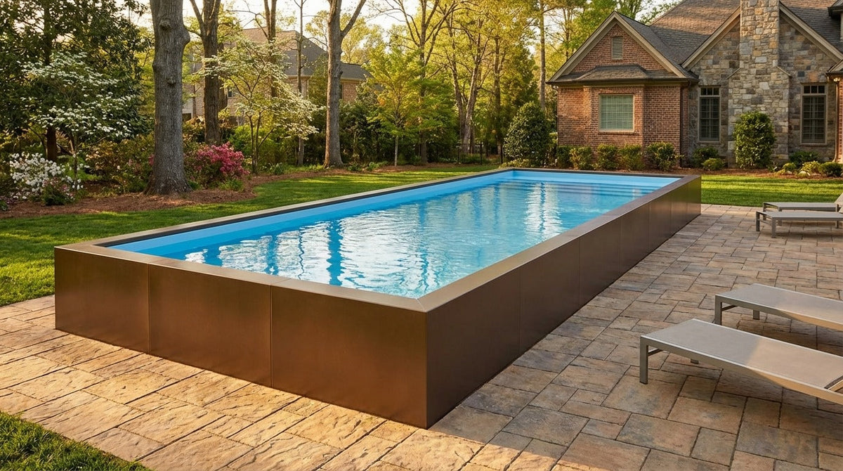 16 x 48 Canyon Bronze Aqua Blue Architectural Pool