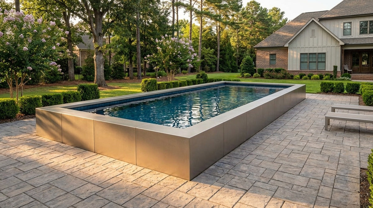 16 x 48 Champagne Mist Black Sapphire Architectural Pool