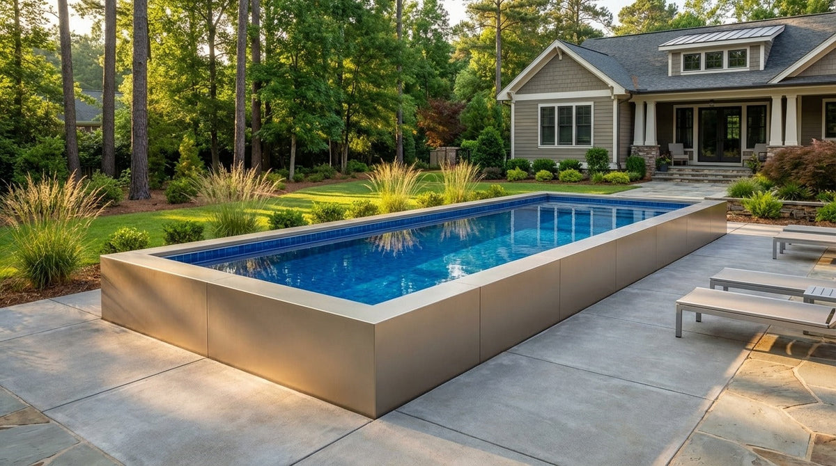 16 x 48 Champagne Mist Blue Matrix Architectural Pool