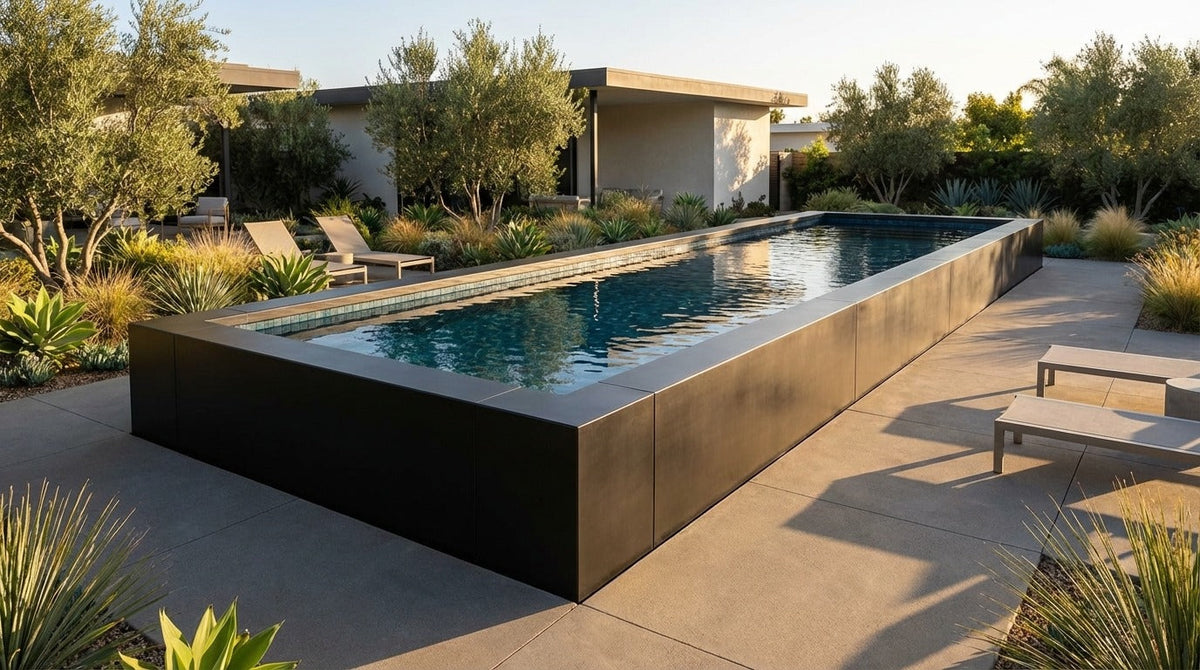 16 x 48 Midnight Black Black Sapphire Architectural Pool