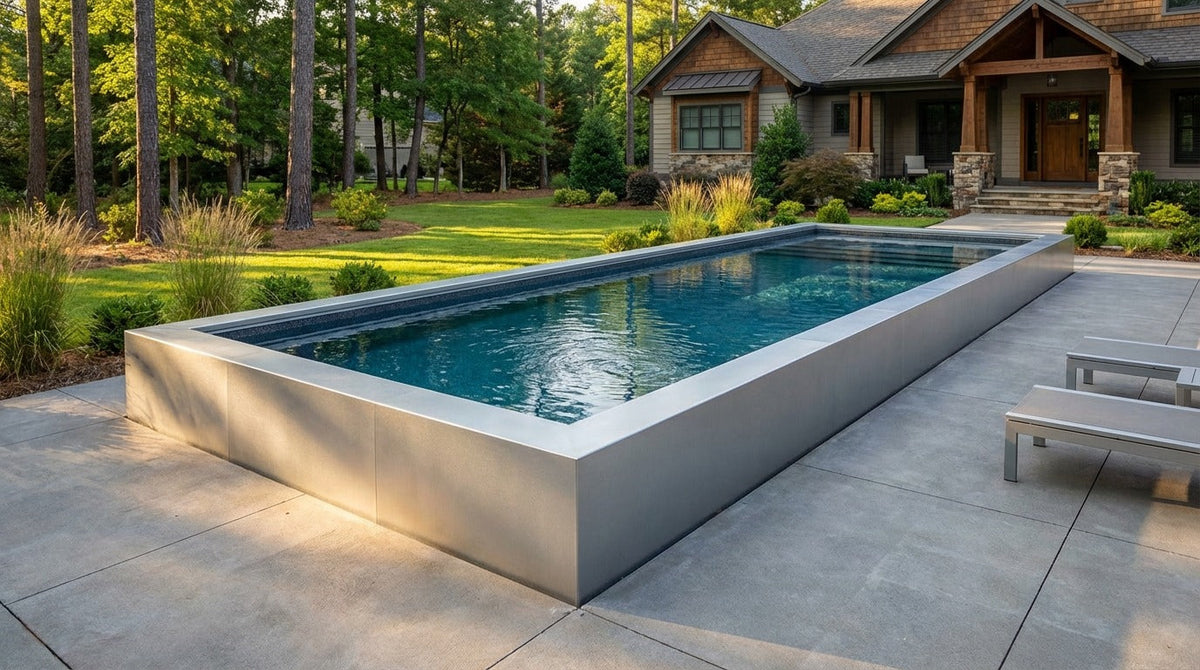16 x 48 Platinum Silver Titanium Stone Architectural Pool