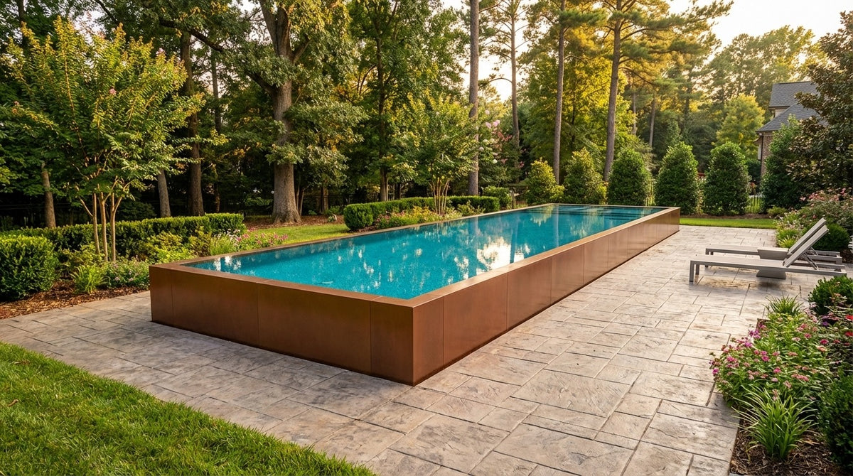 16 x 60 Espresso Copper Blue Topaz Architectural Pool