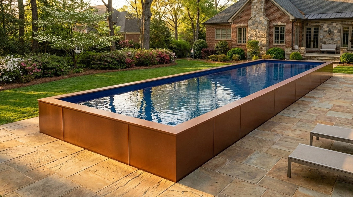 16 x 60 Espresso Copper Deep Sea Blue Architectural Pool