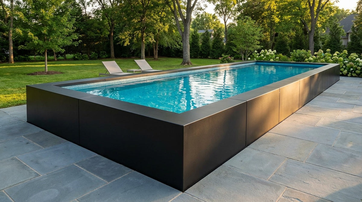 16 x 60 Midnight Black Blue Topaz Architectural Pool