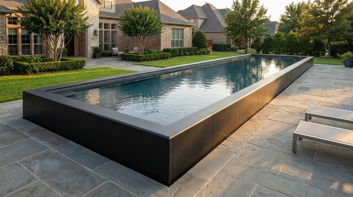 16 x 60 Midnight Black Titanium Stone Architectural Pool