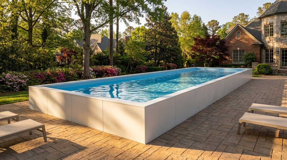 16 x 60 Alpine White Aqua Blue Architectural Pool