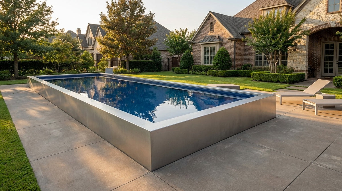 16 x 60 Platinum Silver Deep Sea Blue Architectural Pool