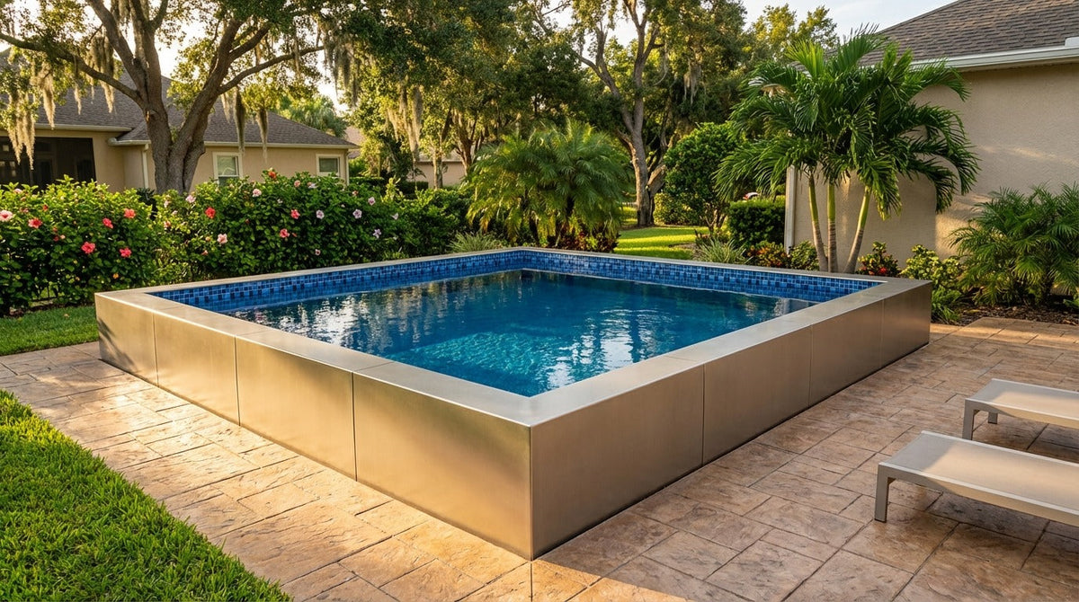 20 x 20 Champagne Mist Mystic Blue Architectural Pool