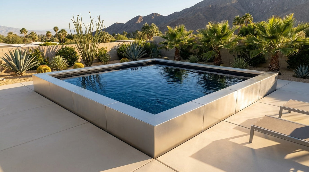 20 x 20 Platinum Silver Black Sapphire Architectural Pool