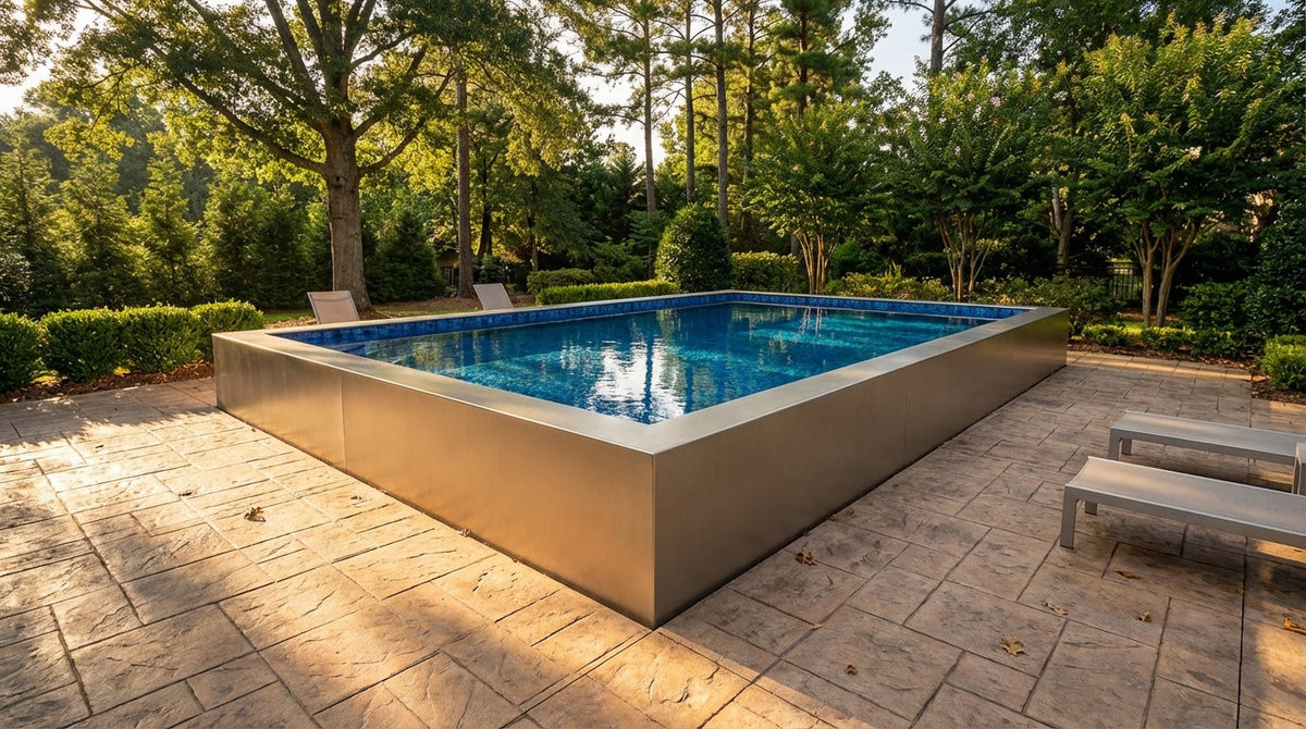 20 x 24 Champagne Mist Mystic Blue Architectural Pool