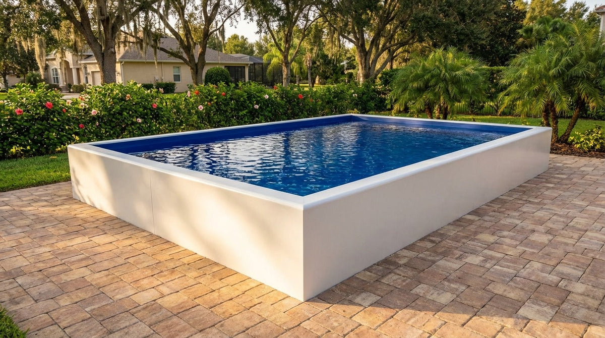 20 x 24 Alpine White Deep Sea Blue Architectural Pool