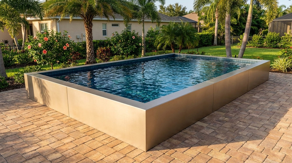 20 x 28 Champagne Mist Black Sapphire Architectural Pool