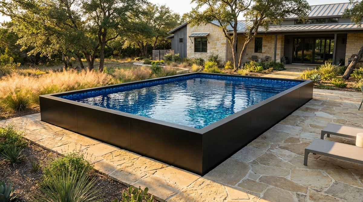 20 x 28 Midnight Black Mystic Blue Architectural Pool