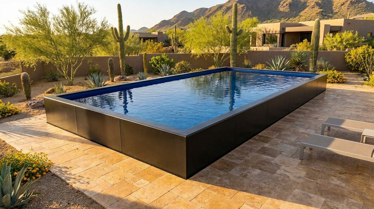 20 x 28 Midnight Black Deep Sea Blue Architectural Pool