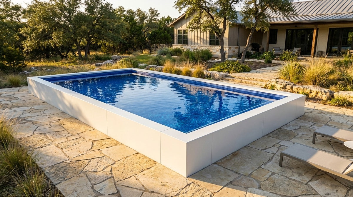 20 x 28 Alpine White Blue Matrix Architectural Pool