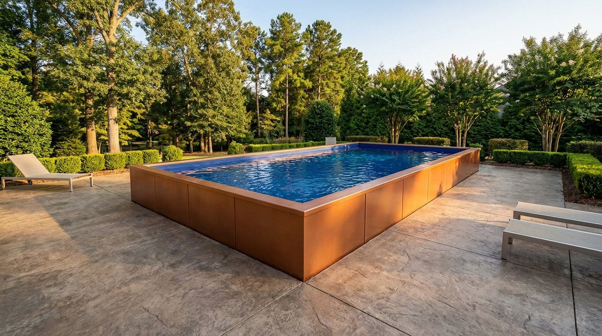 20 x 40 Espresso Copper Deep Sea Blue Architectural Pool