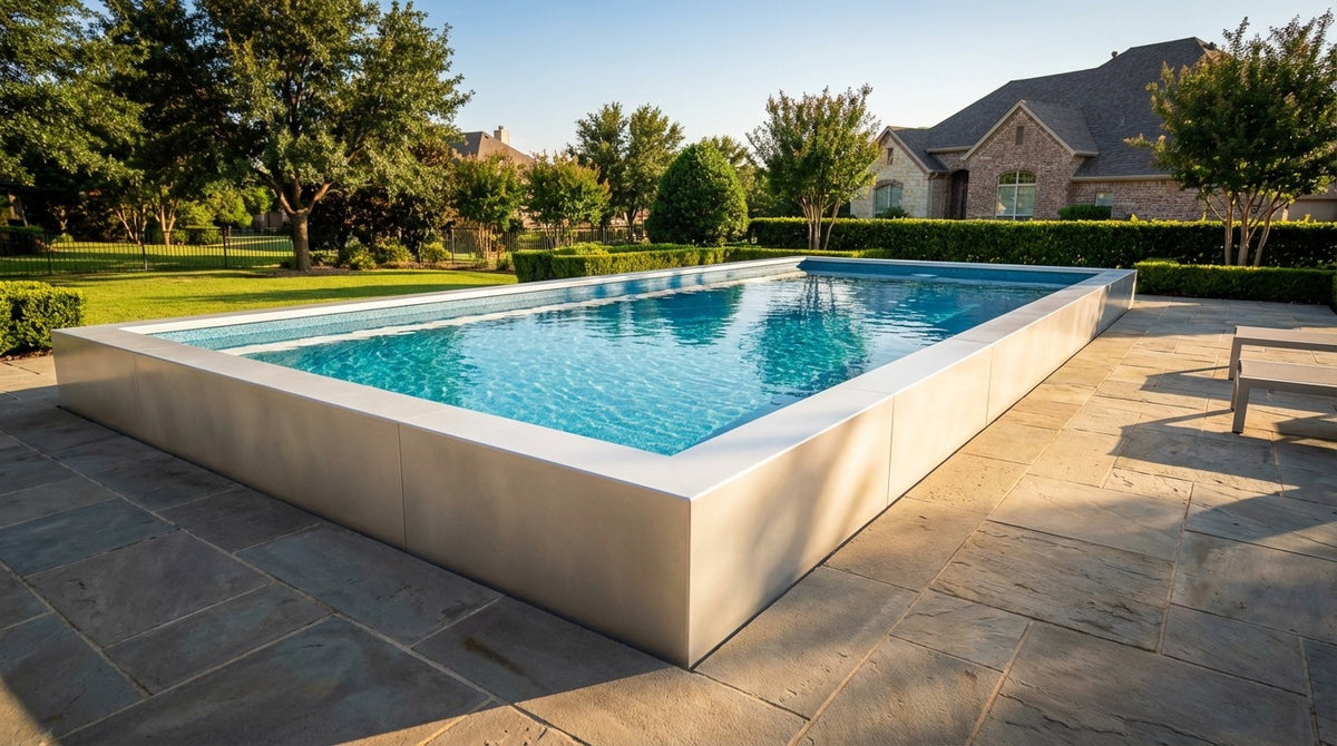 20 x 40 Alpine White Blue Topaz Architectural Pool