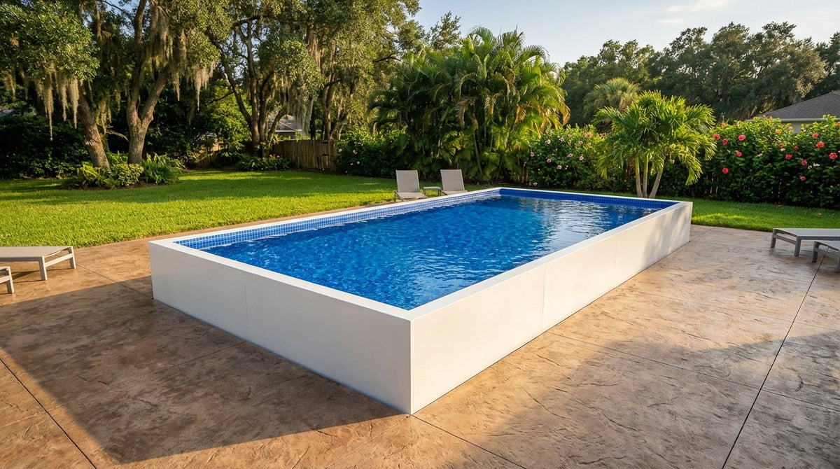 20 x 40 Alpine White Blue Matrix Architectural Pool
