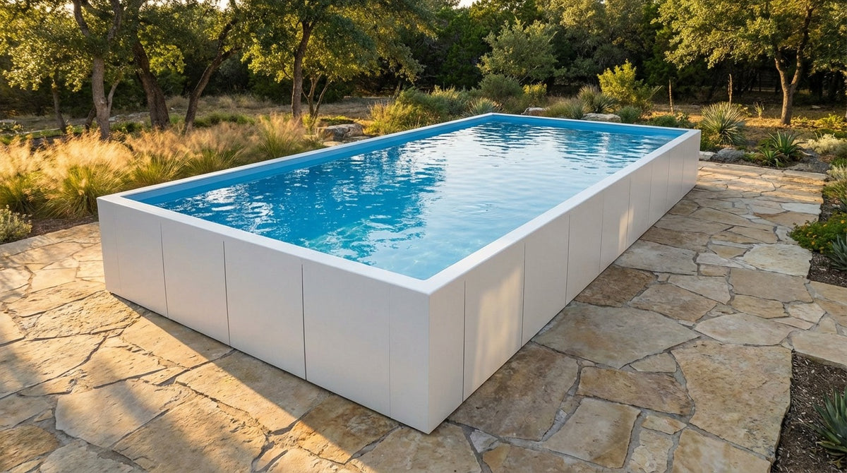 20 x 40 Alpine White Aqua Blue Architectural Pool