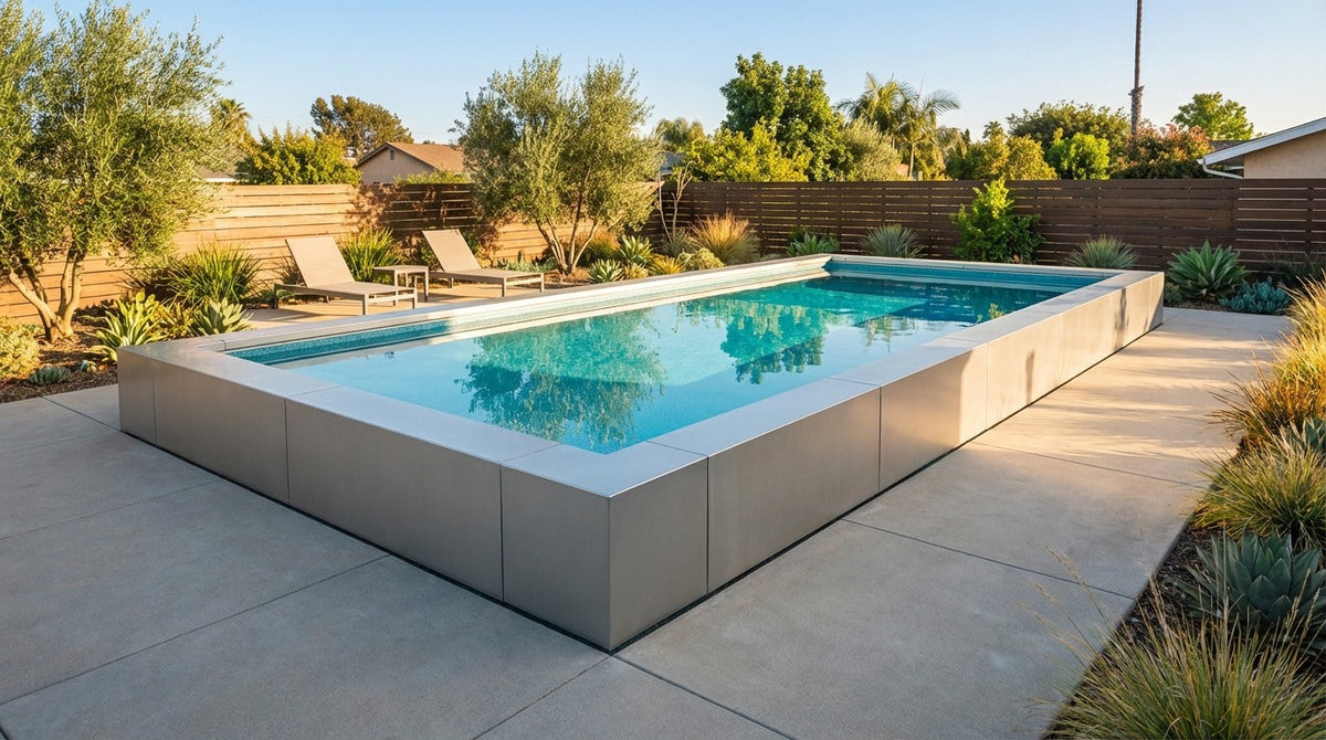20 x 40 Platinum Silver Blue Topaz Architectural Pool