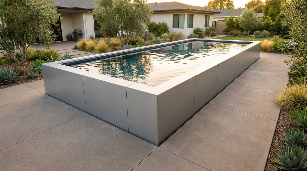 20 x 40 Platinum Silver Titanium Stone Architectural Pool