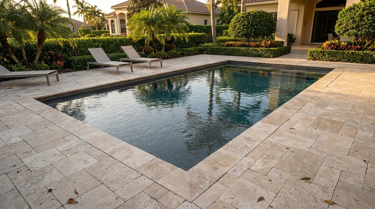 8 x 12 Titanium Stone Inground Steel Pool
