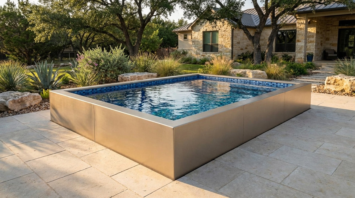 8 x 12 Champagne Mist Mystic Blue Architectural Pool