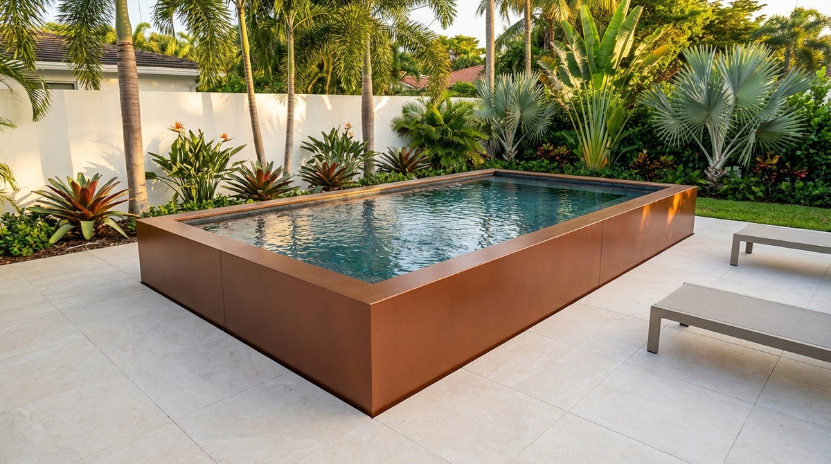 8 x 12 Espresso Copper Titanium Stone Architectural Pool