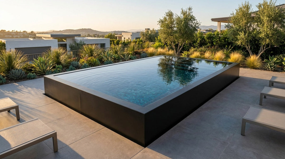 8 x 12 Midnight Black Black Sapphire Architectural Pool