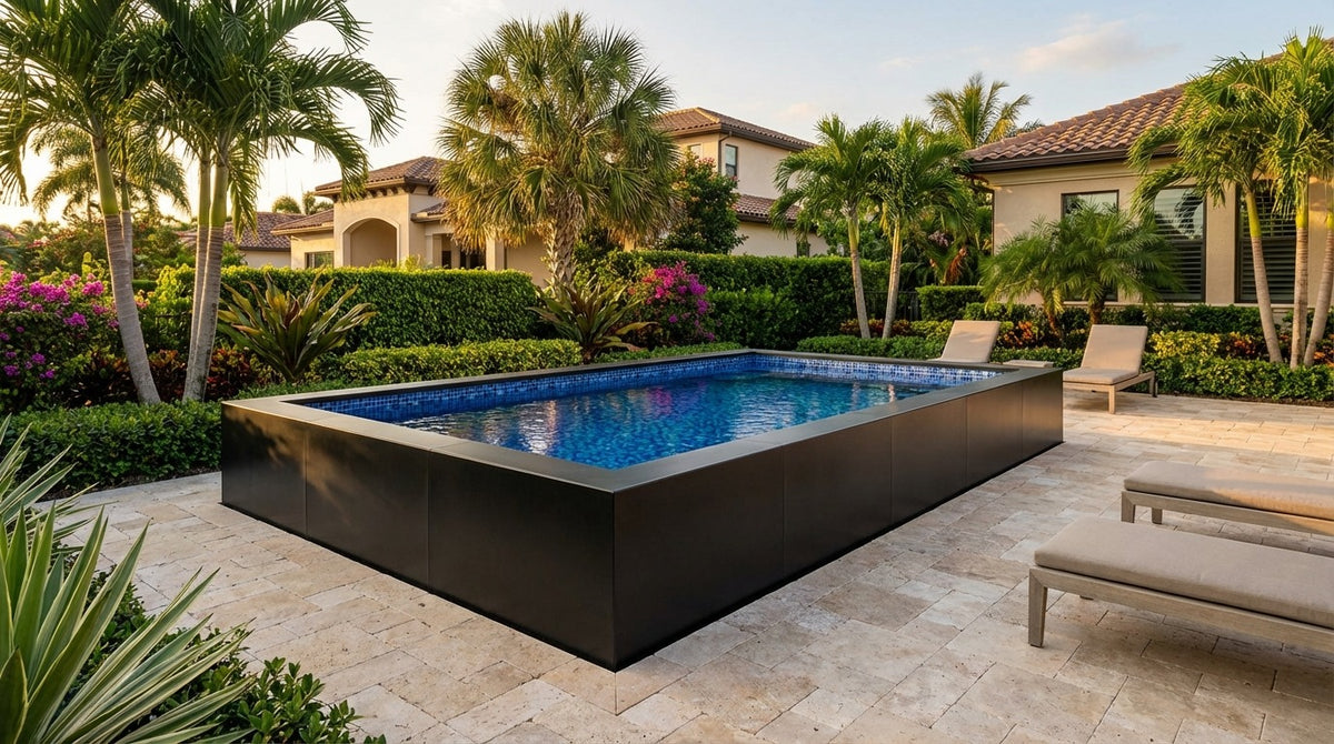 8 x 12 Midnight Black Mystic Blue Architectural Pool