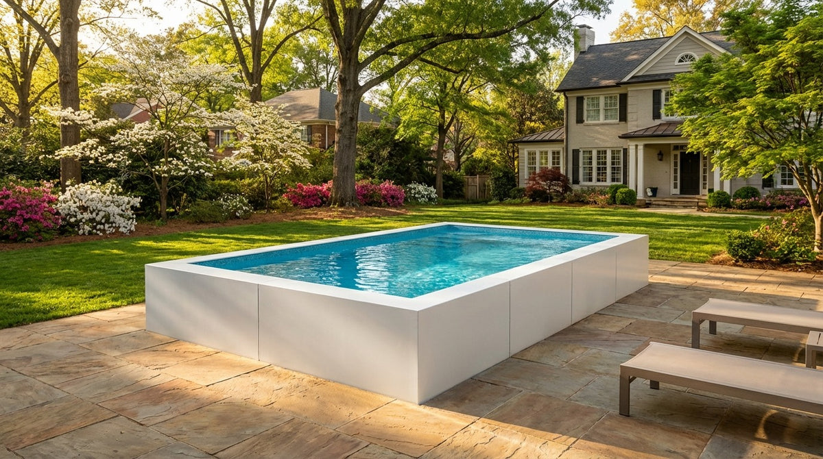 8 x 12 Alpine White Blue Topaz Architectural Pool