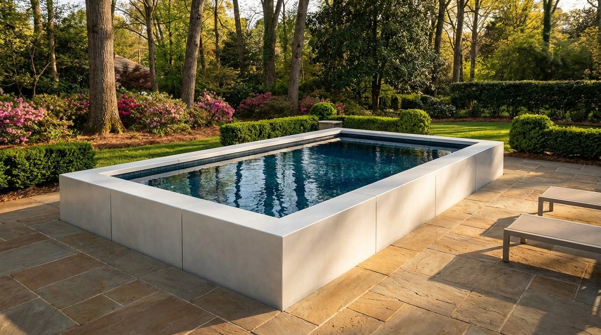 8 x 12 Alpine White Black Sapphire Architectural Pool