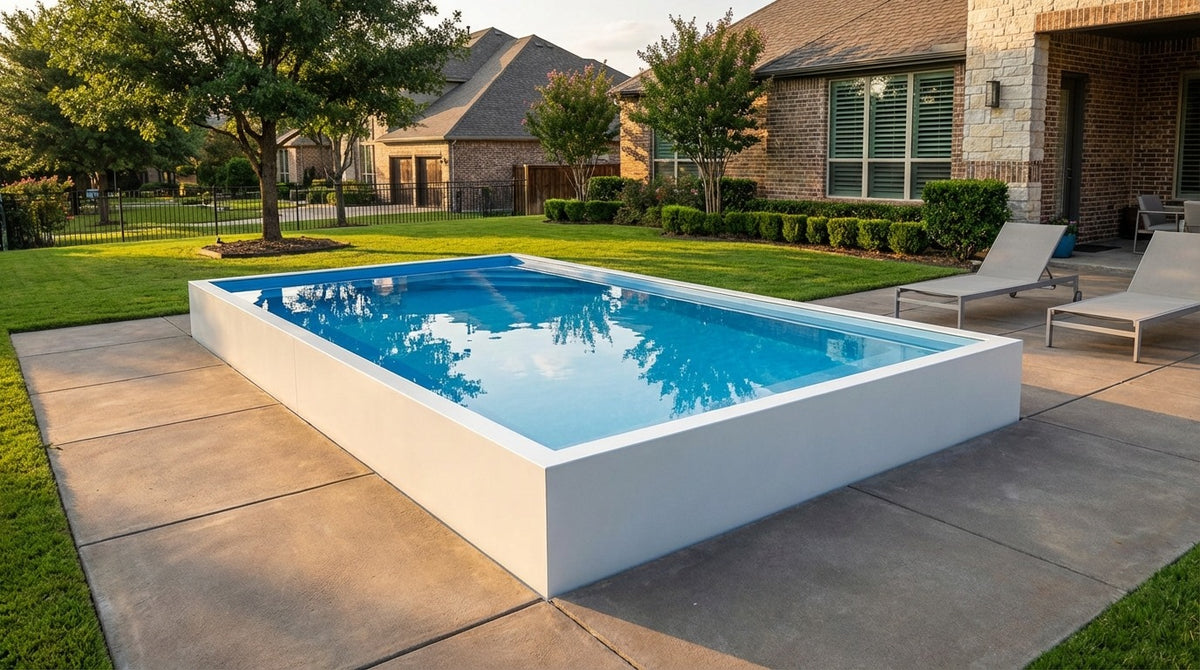 8 x 12 Alpine White Aqua Blue Architectural Pool