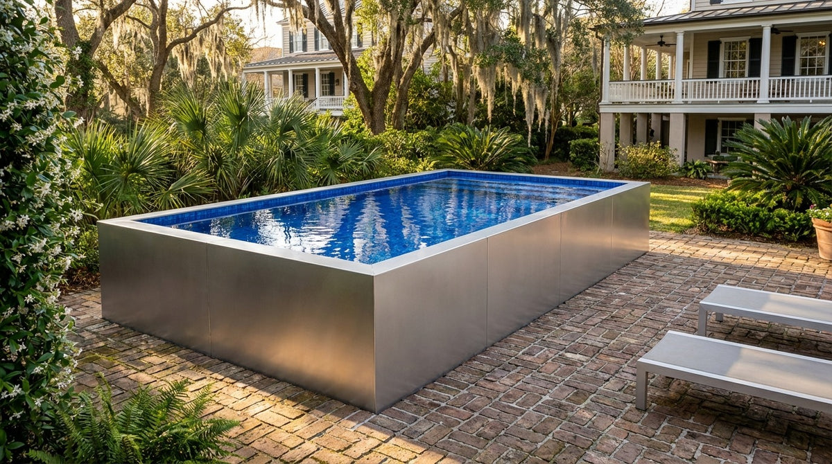 8 x 12 Platinum Silver Blue Matrix Architectural Pool