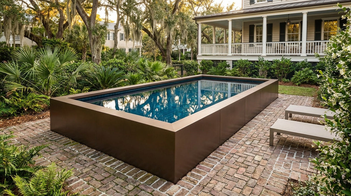 8 x 16 Canyon Bronze Black Sapphire Architectural Pool