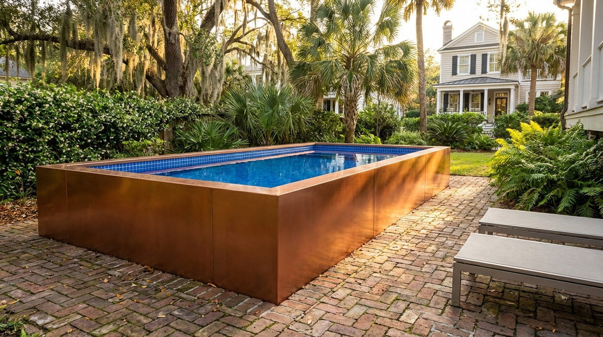 8 x 16 Espresso Copper Blue Matrix Architectural Pool