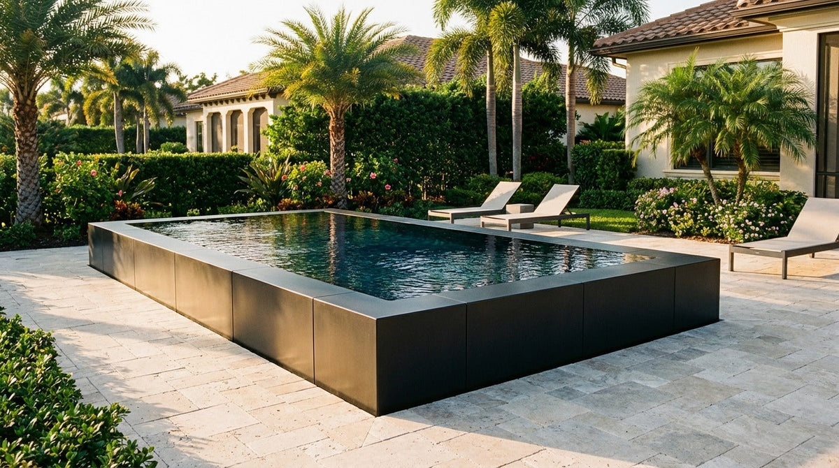 8 x 16 Midnight Black Black Sapphire Architectural Pool