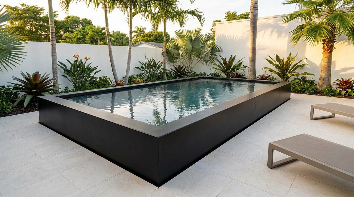 8 x 16 Midnight Black Titanium Stone Architectural Pool