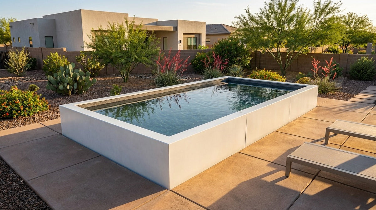 8 x 16 Alpine White Titanium Stone Architectural Pool
